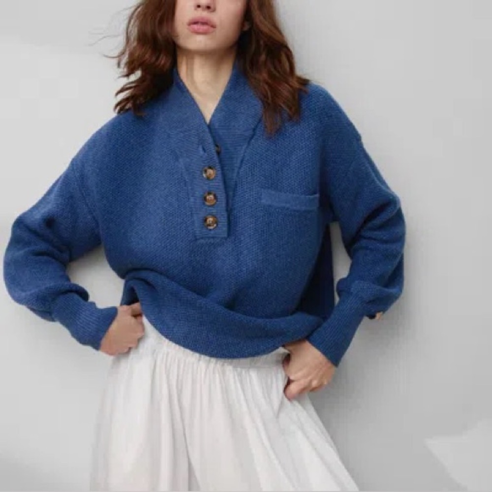 NWT Lunya Cozy Cotton Silk Pocket Henley